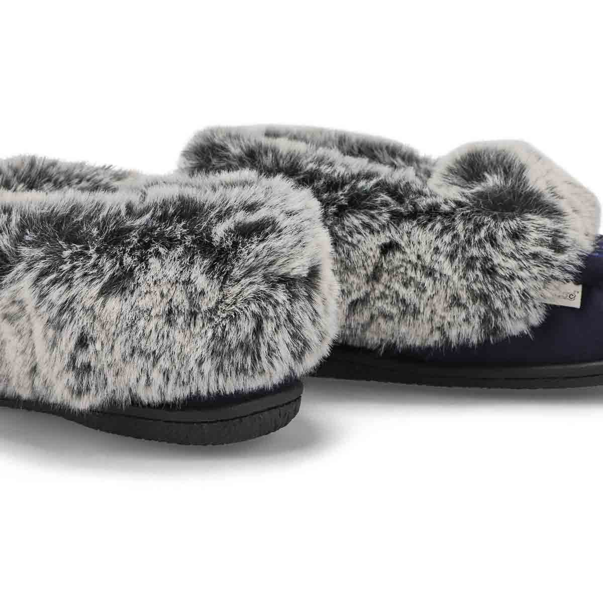 Women's Cute 5 V3 Faux Fur Vegan Moc - Navy