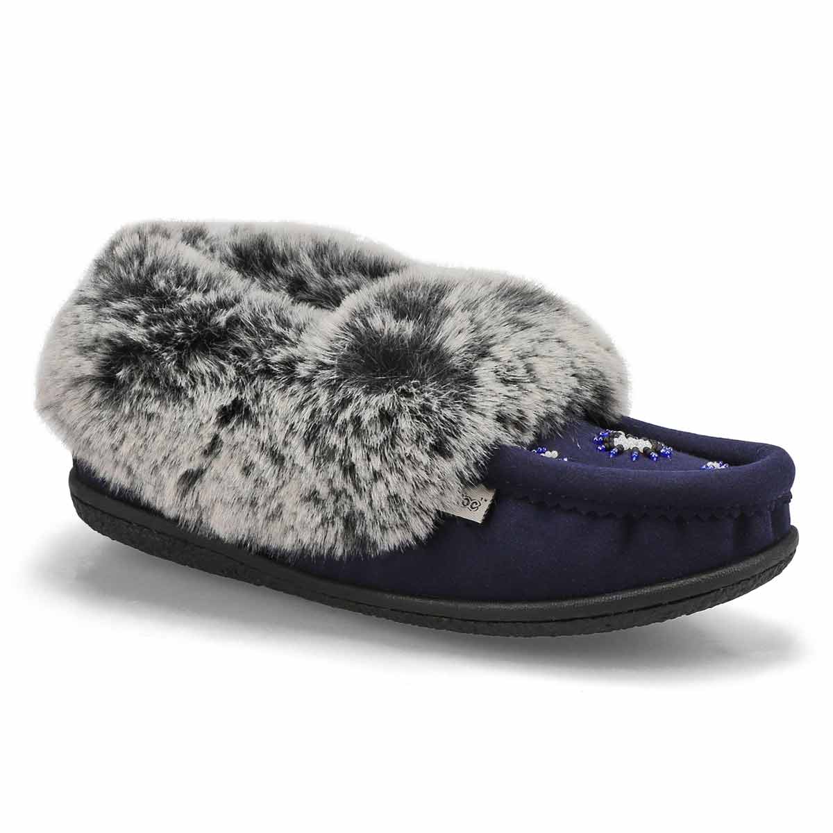 Women's Cute 5 V3 Faux Fur Vegan Moc - Navy