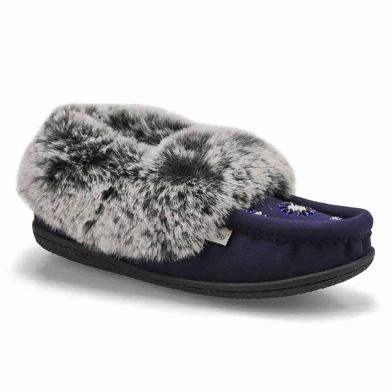 SoftMocs végane avec similifourrure CUTE 5 V3, marine, femmes