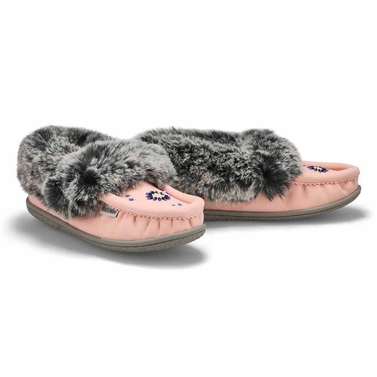 Women's Cute 5 V3 Faux Fur Vegan Moc - Pink