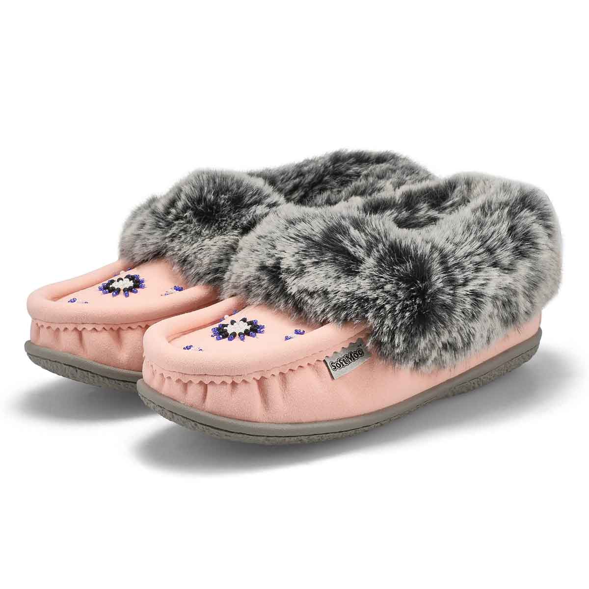 Women's Cute 5 V3 Faux Fur Vegan Moc - Pink