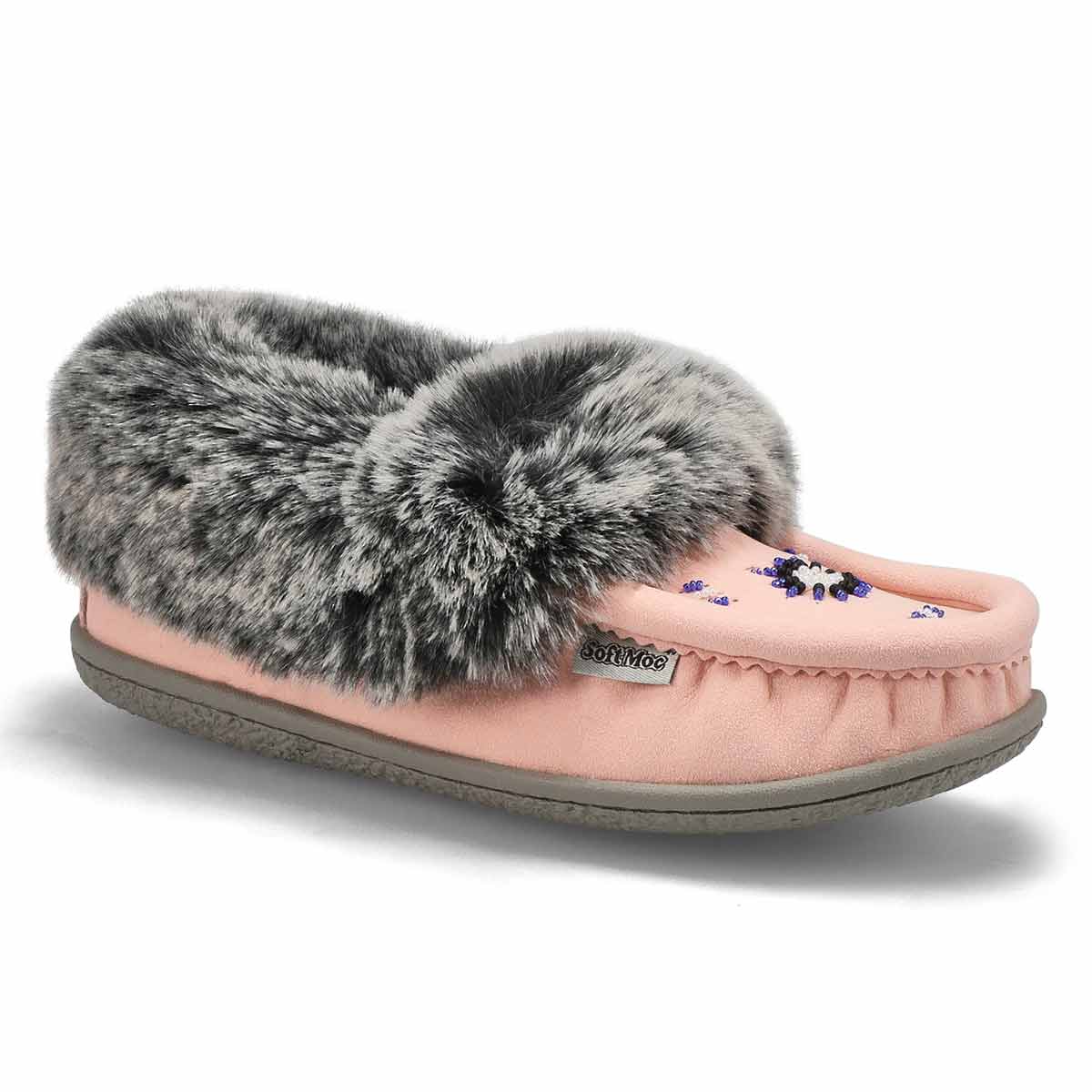 SoftMocs végane avec fausse fourrure CUTE 5 V3, rose, femmes