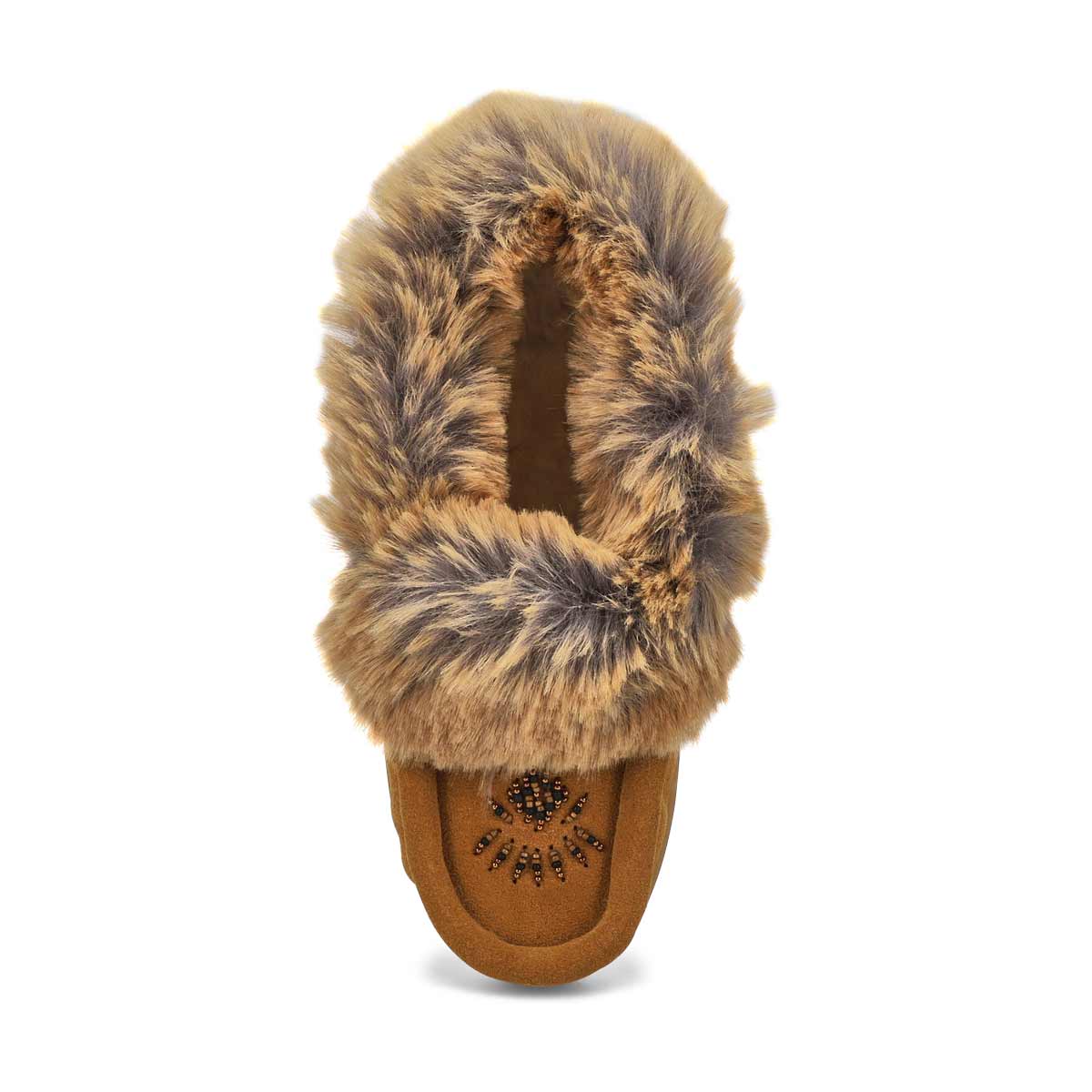 Girls' Cute 6 Jr Faux Rabbit Fur SoftMocs