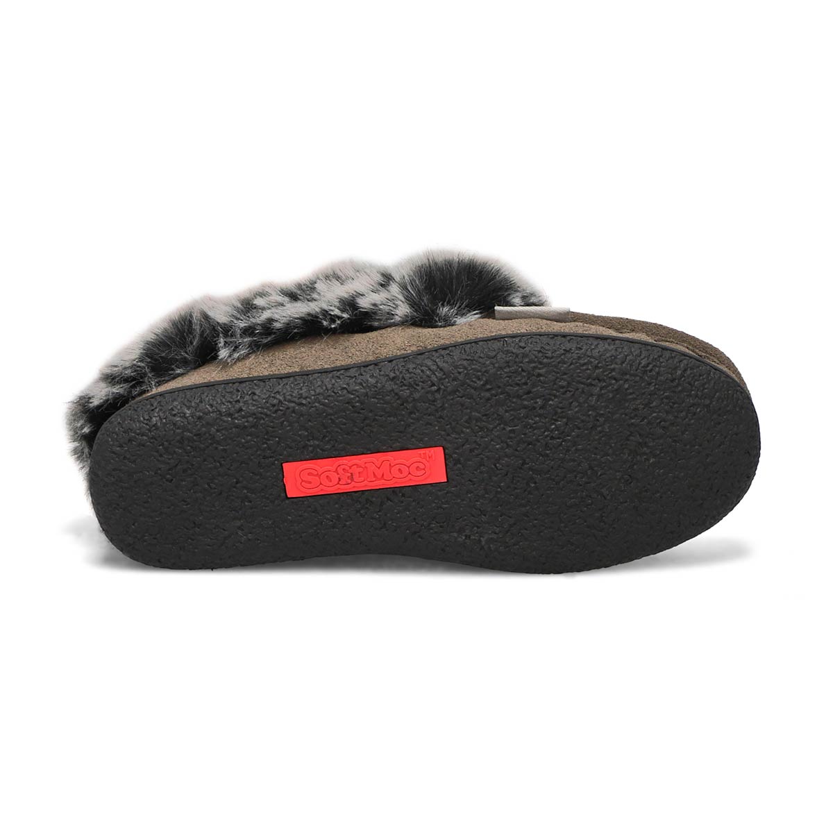 Girls' Cute 6 Jr Faux Rabbit Fur Moccasin - Grey