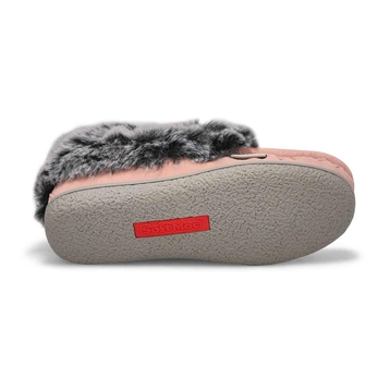 Girls' Cute 6 Jr Faux Rabbit Fur Moccasin - Pink