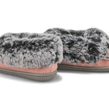 Girls' Cute 6 Jr Faux Rabbit Fur Moccasin - Pink