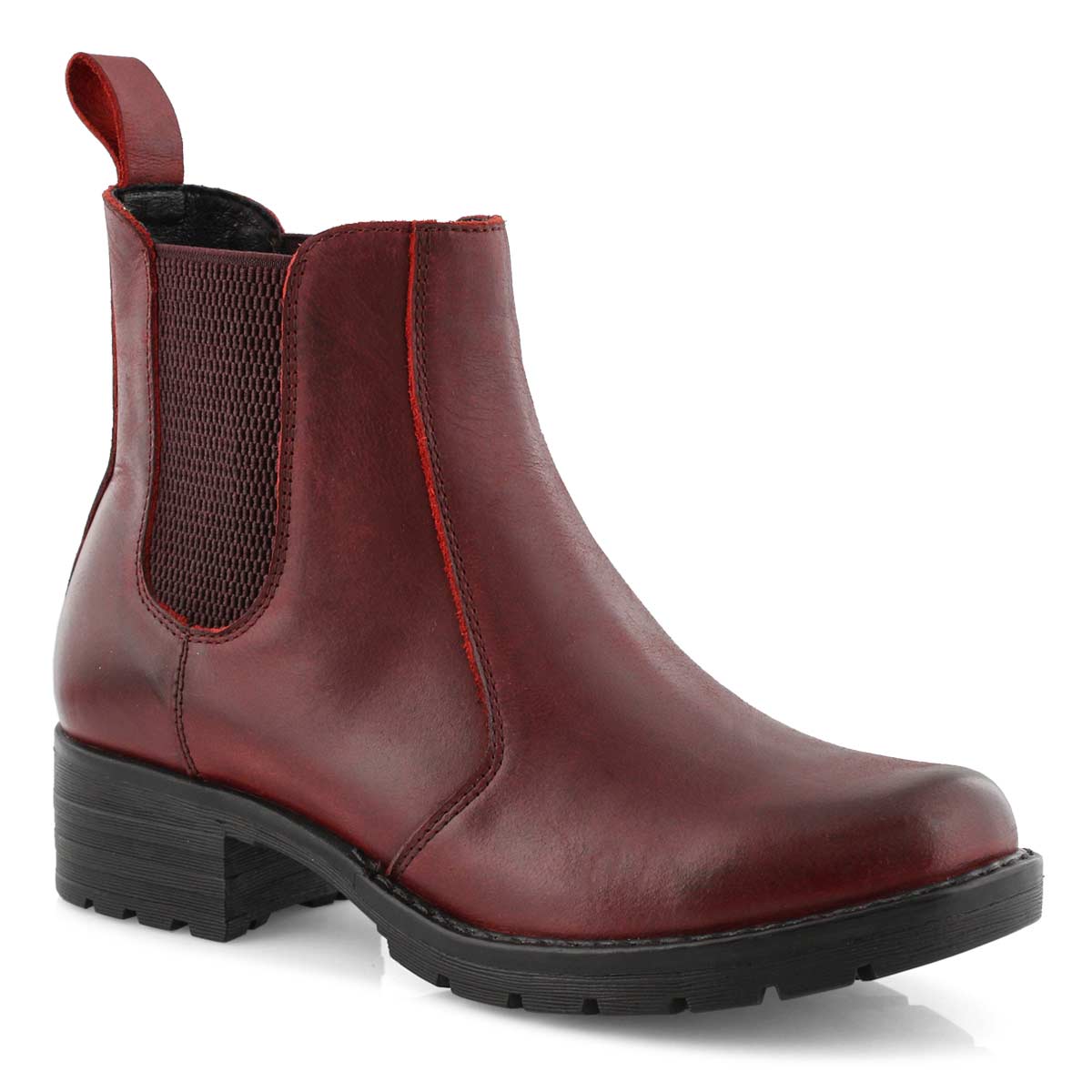 burgundy chelsea boots for women