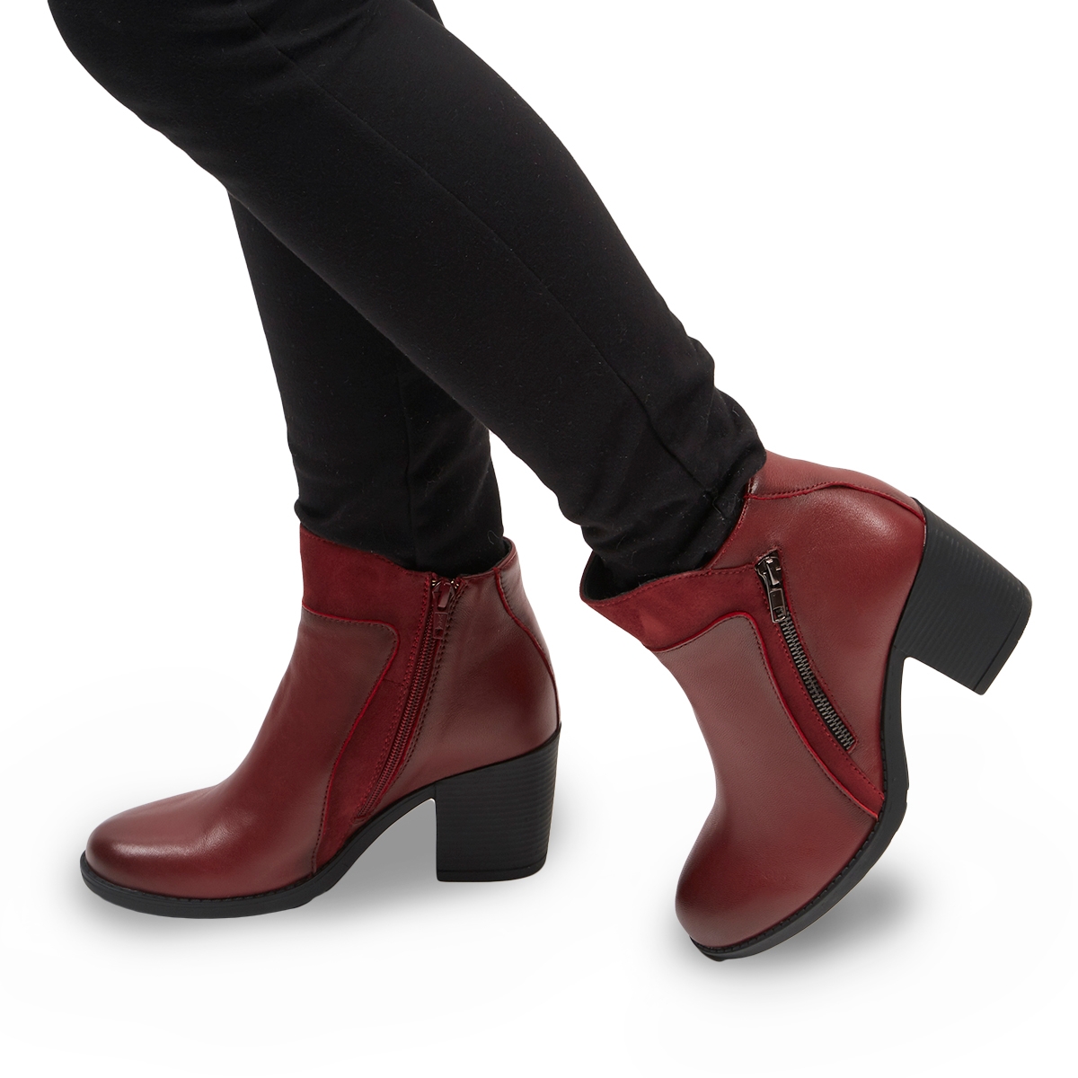 red ankle boots 6