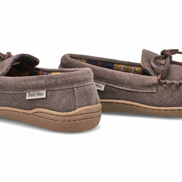 Kids' Danny Jr Suede Moccasin - Dark Brown