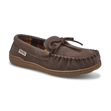 Kids' Danny Jr Suede Moccasin - Dark Brown