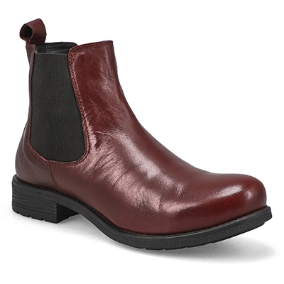 Botte Chelsea en cuir Darilyn2, bourgogne, femme