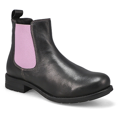 Botte Chelsea en cuir Darilyn2, noir/mauve, femme