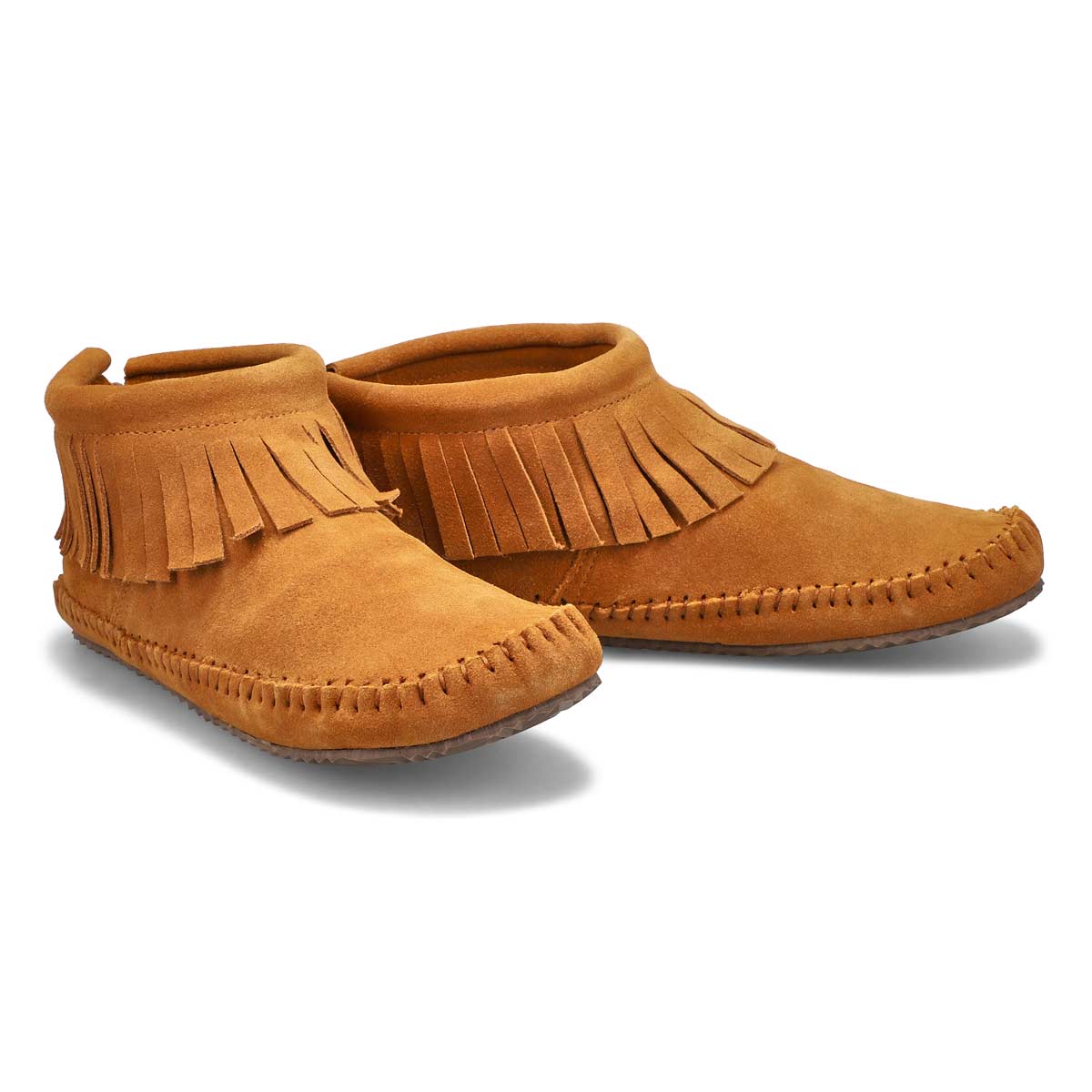 Women's Debra II Lo Suede Back Zip Fringe SoftMocs - Chesnut