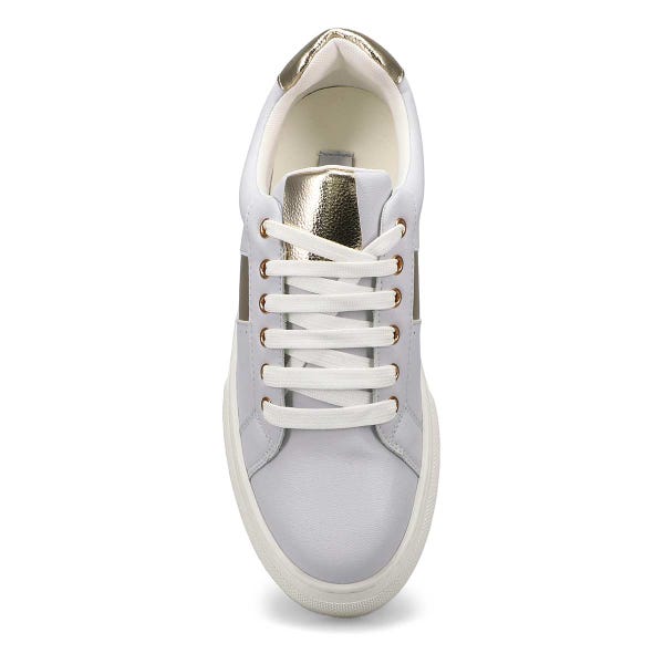 Baskets de mode à lacets DELL, blanc/or, femmes