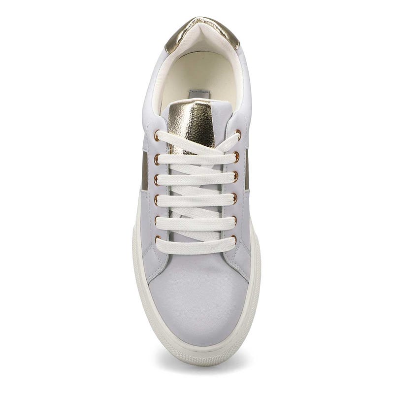 Baskets de mode à lacets DELL, blanc/or, femmes
