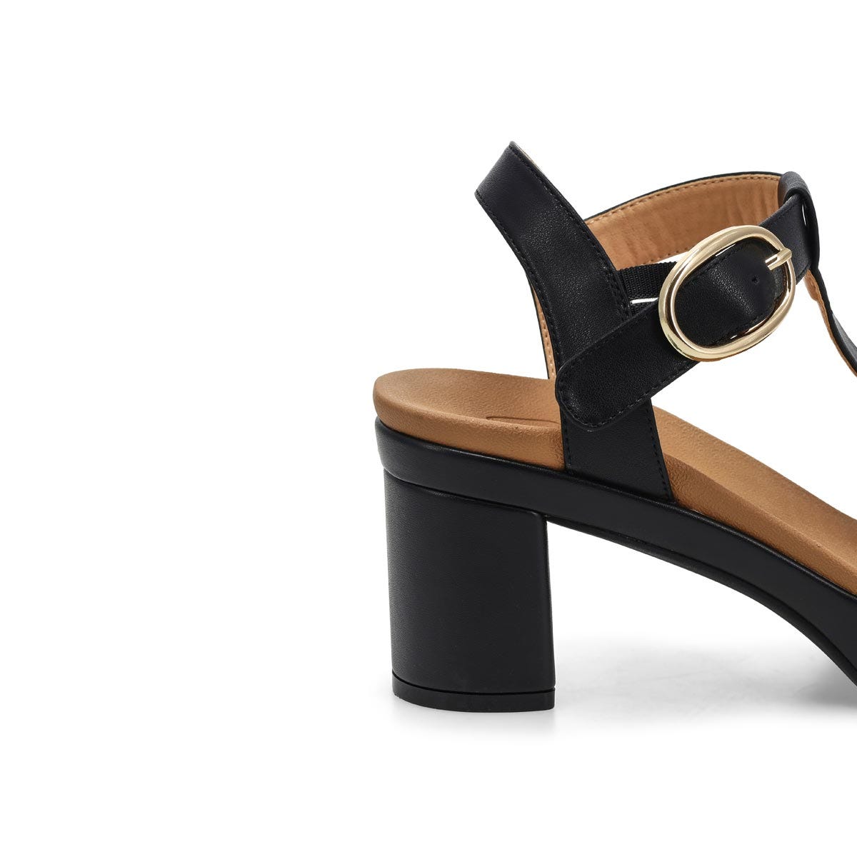 Sandale habille en cuir bride T DEMI, noir,