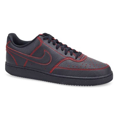 Mns Court Vision Lo Lace Up Sneaker - Black/Red