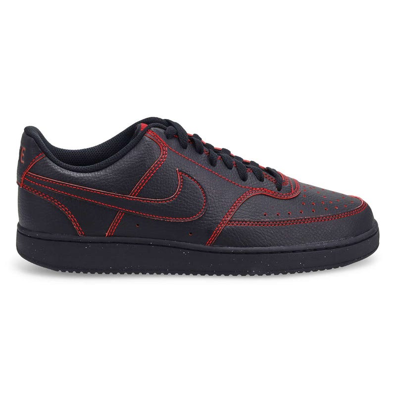 Men's Court Vision Lo Lace Up Sneaker - Black/Red