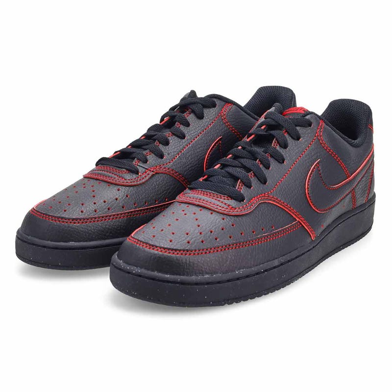 Men's Court Vision Lo Lace Up Sneaker - Black/Red