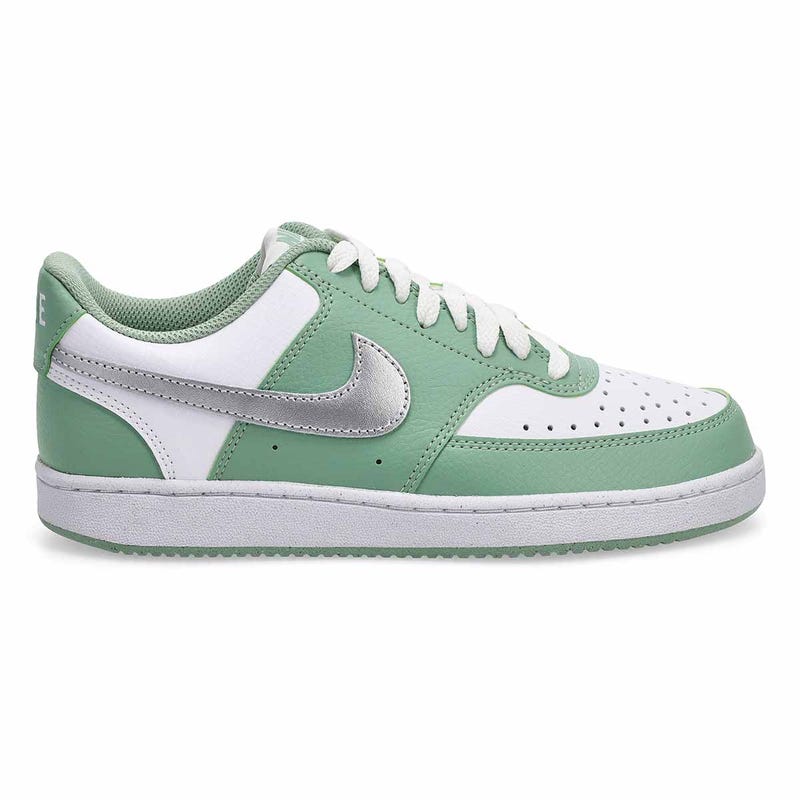 Women's Court Vision Lace Up Sneaker - Steam/Metallic Silver/White