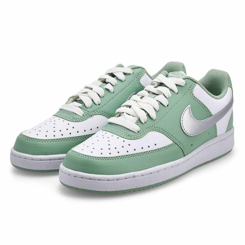 Women's Court Vision Lace Up Sneaker - Steam/Metallic Silver/White