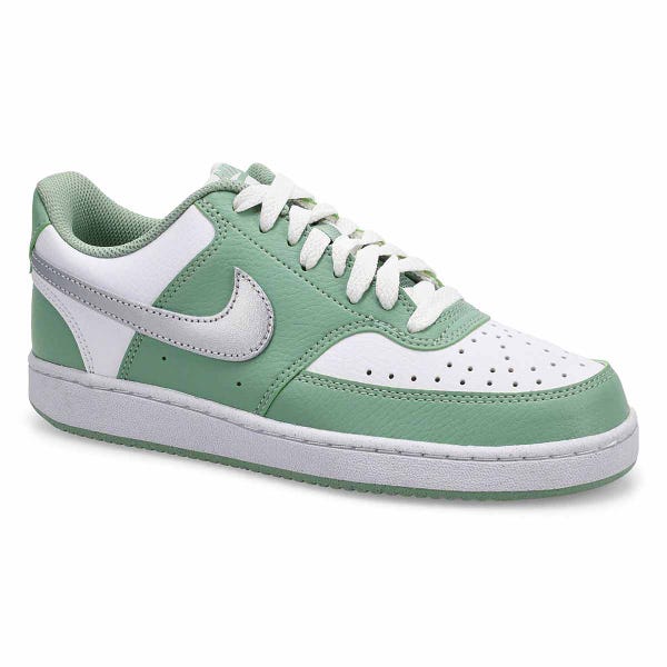 Women's Court Vision Lace Up Sneaker - Steam/Metallic Silver/White