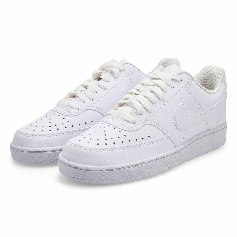 Women's Court Vision Lace Up Sneaker - White/White