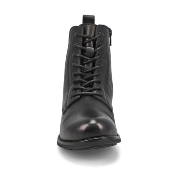 Women's Diana Leather Lace Up Zip Boot - Black