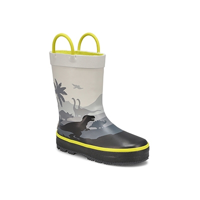 Botte de pluie imperméable Dino, gris, bébés-G