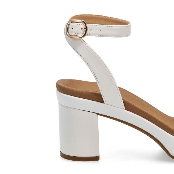 Sandale habillée en cuir DIXIE, blanc, femmes