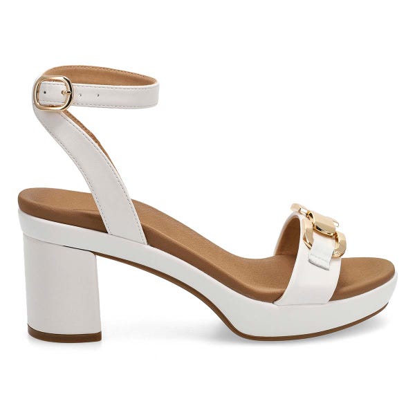 Sandale habillée en cuir DIXIE, blanc, femmes