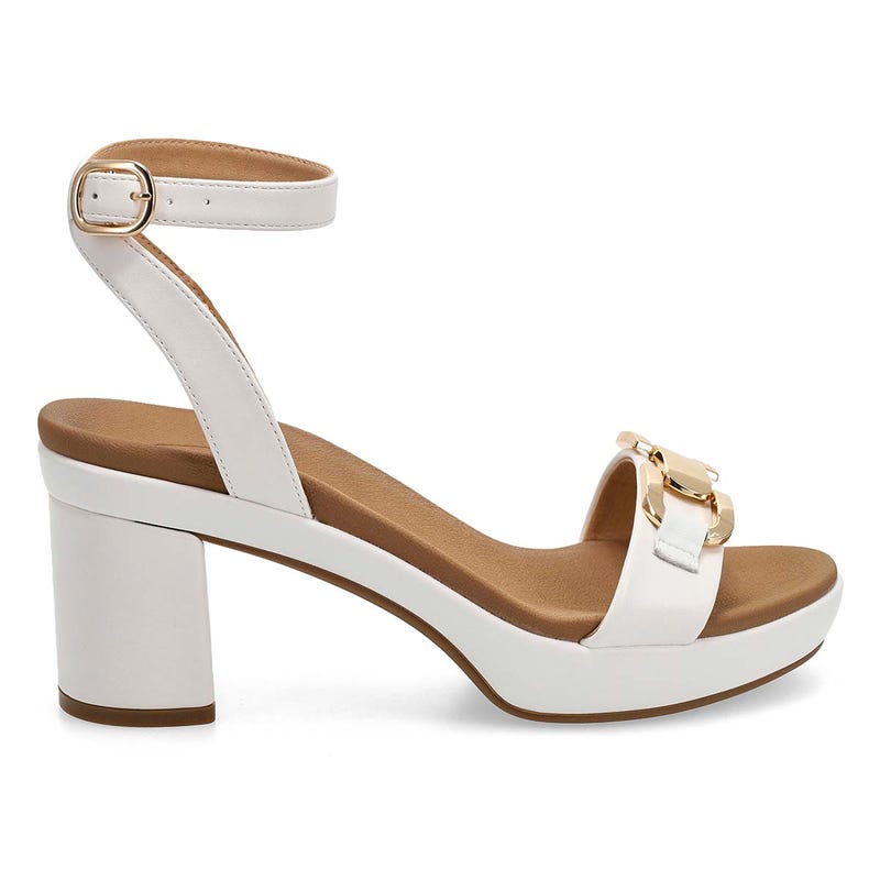 Sandale habillée en cuir DIXIE, blanc, femmes