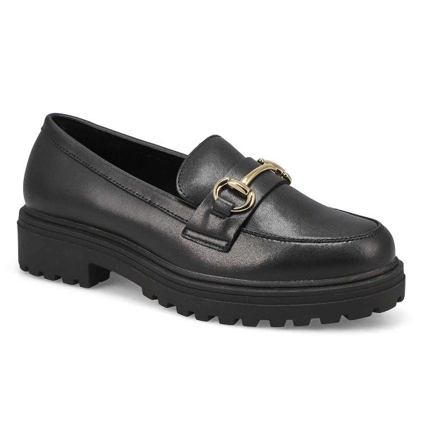 Maddison by SoftMoc Women's Dory 3 Casual Loafer - Black/ Gold