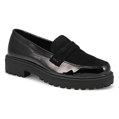 Lds Dotty Casual Loafer - Black