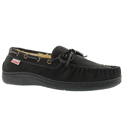 Mns Duke II charcoal lined suede mocc