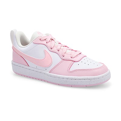 Grls Court Borough Low Recraft BG Sneaker - White/Pink Foam