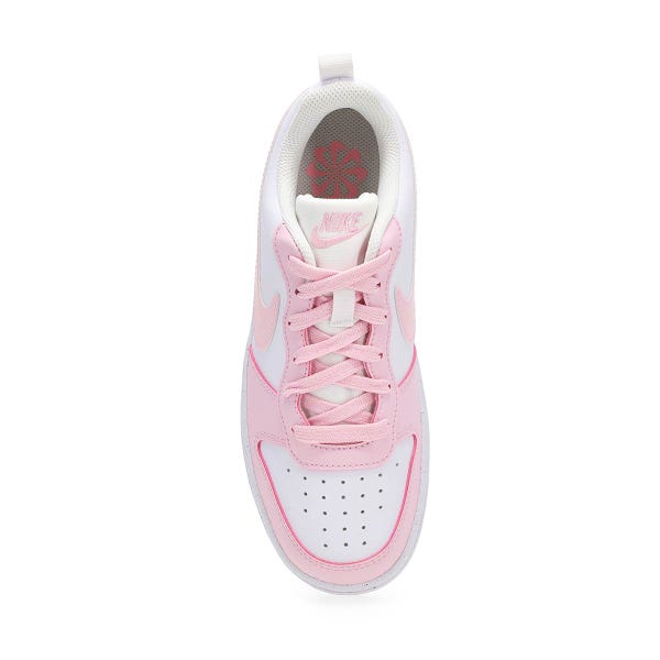 Girls'  Court Borough Low Recraft BG Sneaker - White/Pink Foam