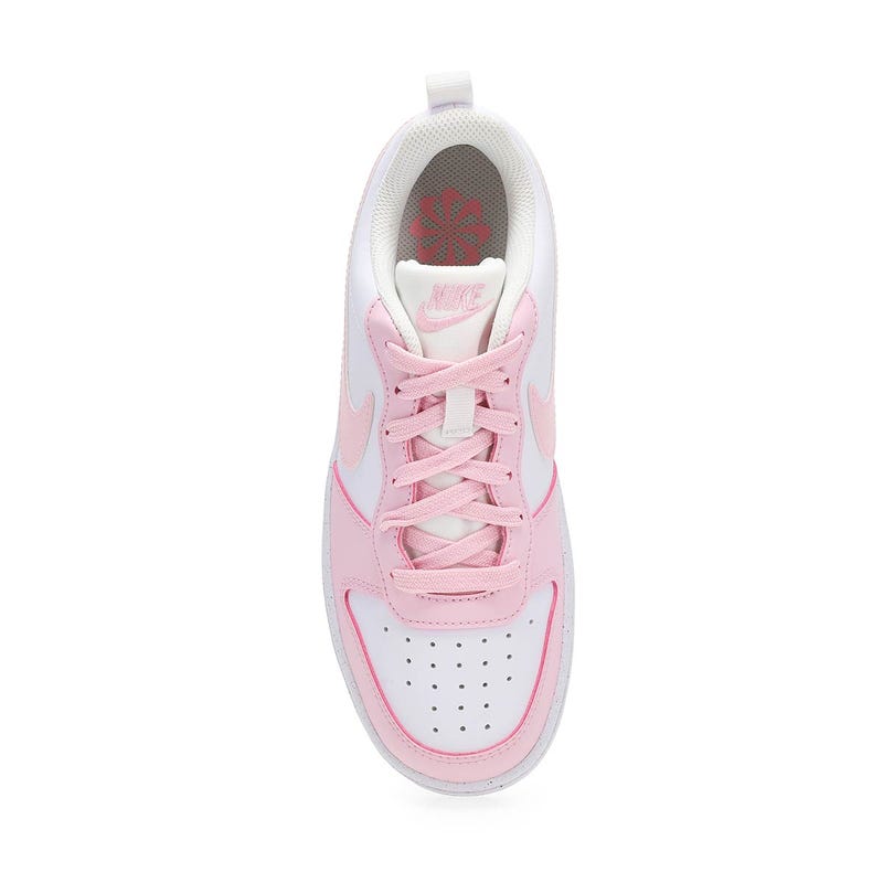 Girls'  Court Borough Low Recraft BG Sneaker - White/Pink Foam