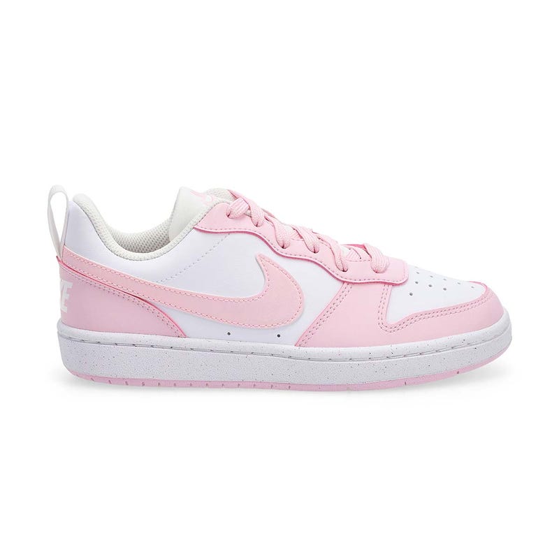 Girls'  Court Borough Low Recraft BG Sneaker - White/Pink Foam