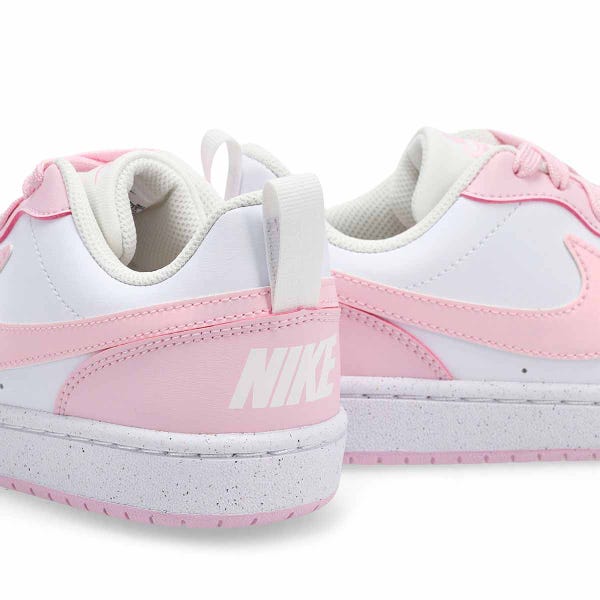 Girls'  Court Borough Low Recraft BG Sneaker - White/Pink Foam