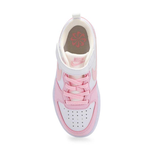 Girls'  Court Borough Low Recraft BPV Sneaker - White/Pink Foam