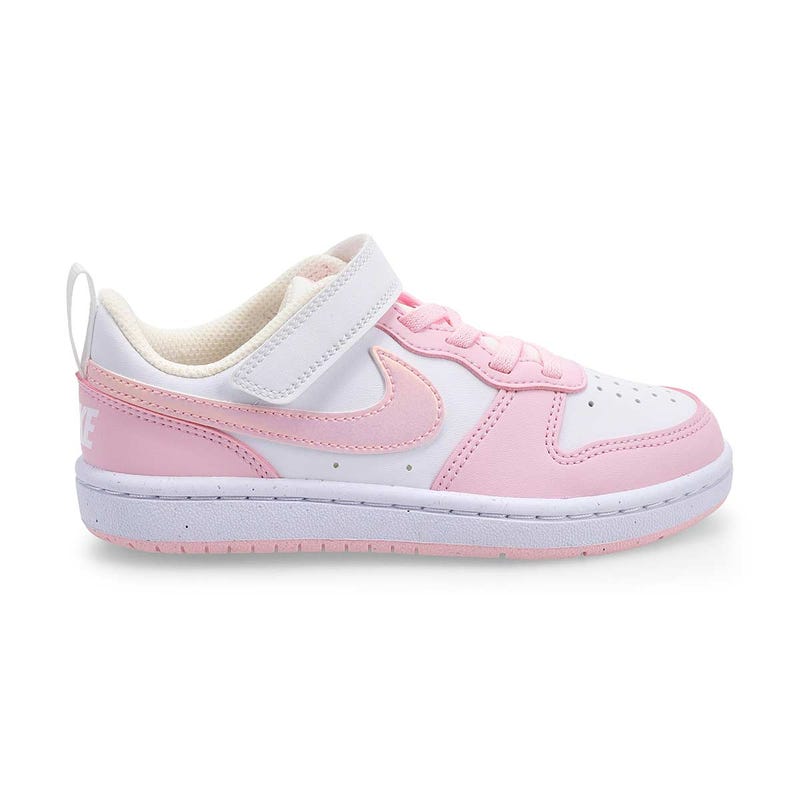 Girls'  Court Borough Low Recraft BPV Sneaker - White/Pink Foam