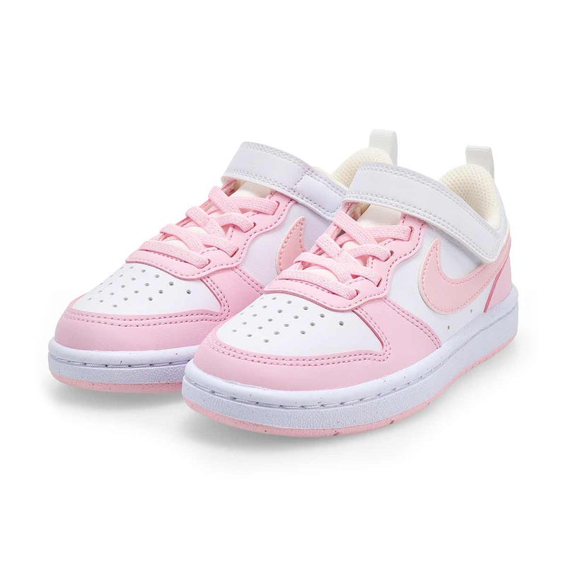 Girls'  Court Borough Low Recraft BPV Sneaker - White/Pink Foam