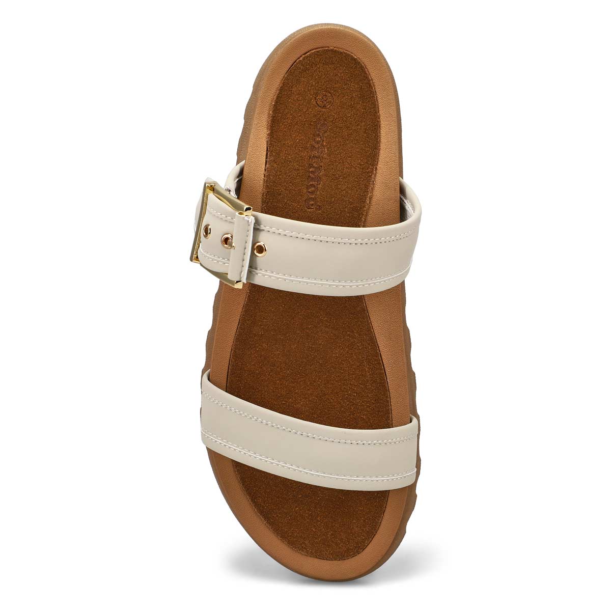 Women's Dyana 2 Strap Single Buckle Leather Sandal - Chalk