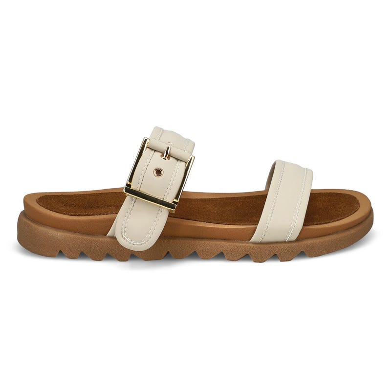 Women's Dyana 2 Strap Single Buckle Leather Sandal - Chalk