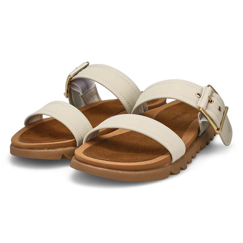 Women's Dyana 2 Strap Single Buckle Leather Sandal - Chalk