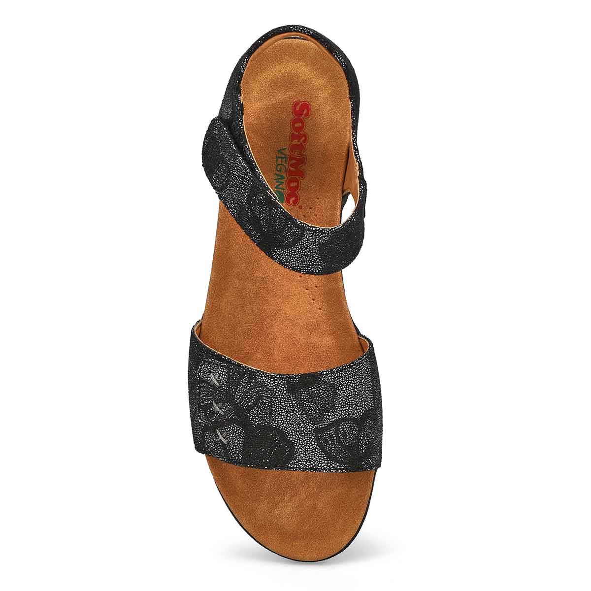 Sandale végane ELENA 01, noir/floral, femmes