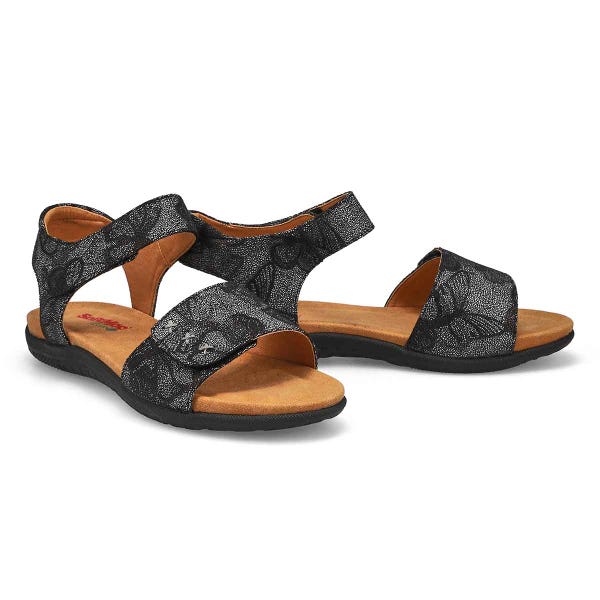 Ladies Elena 01 Vegan Sandal - Black Floral