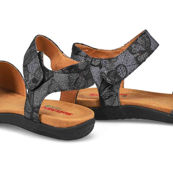 Ladies Elena 01 Vegan Sandal - Black Floral