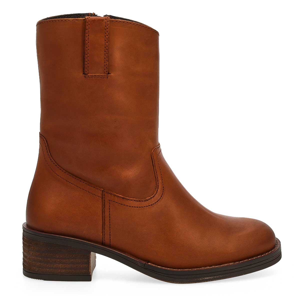 Women's  Ellis Leather Ankle Boot - Cognac Berlin